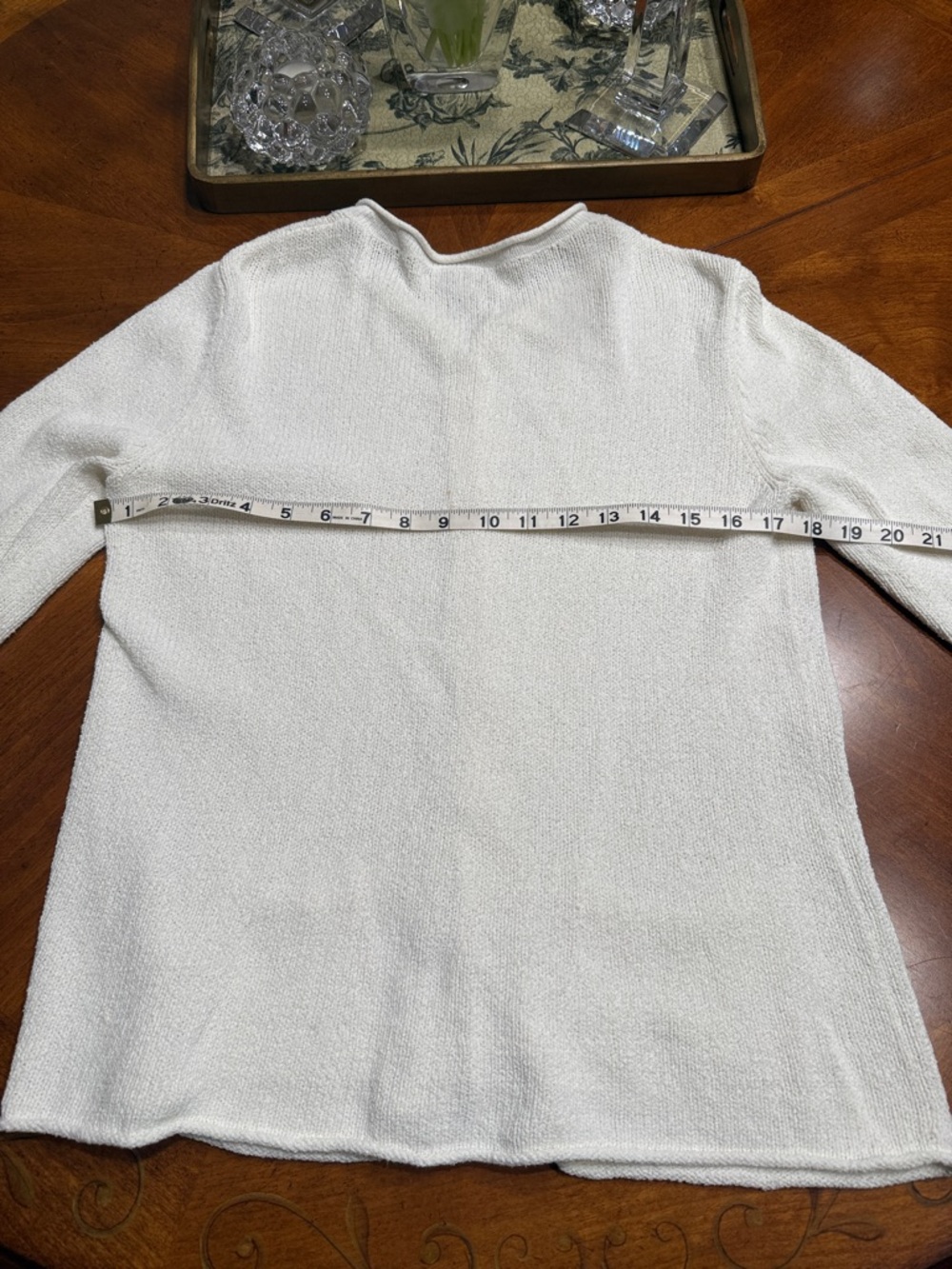 Eileen Fisher White Cotton Zip Up Cardigan - Picture 3 of 4